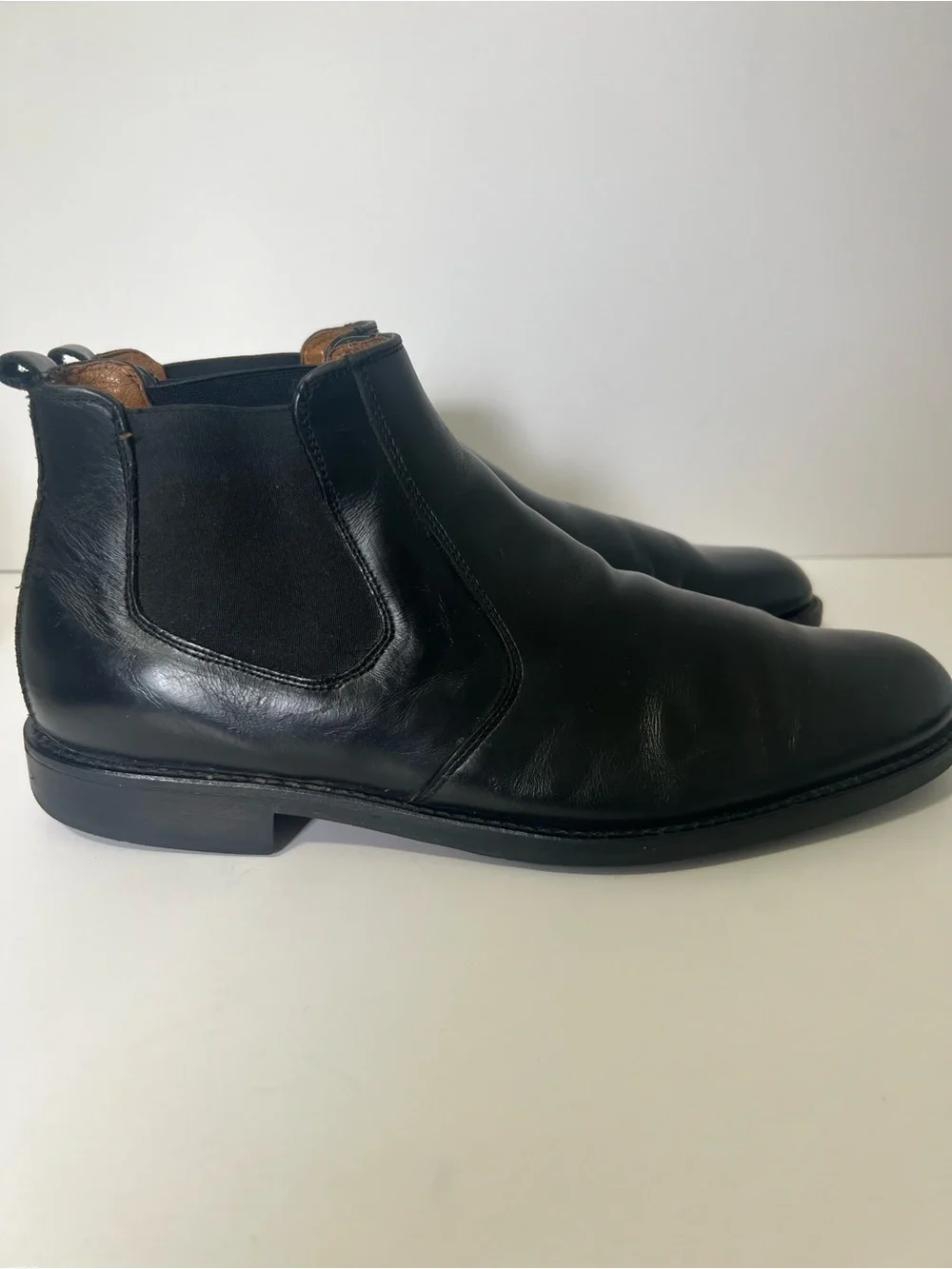 Johnston & Murphy Men’s Black Leather Chelsea Ankle Boots Contemporary Size 10